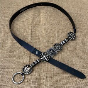 Antoniazzi Firenze Black Leather Belt With Statement Hardware Large